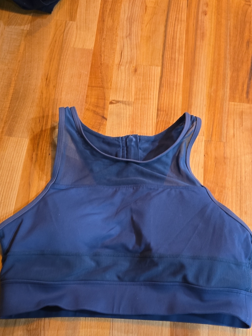 High-Neck Performance Sports Bra in Deep Blue